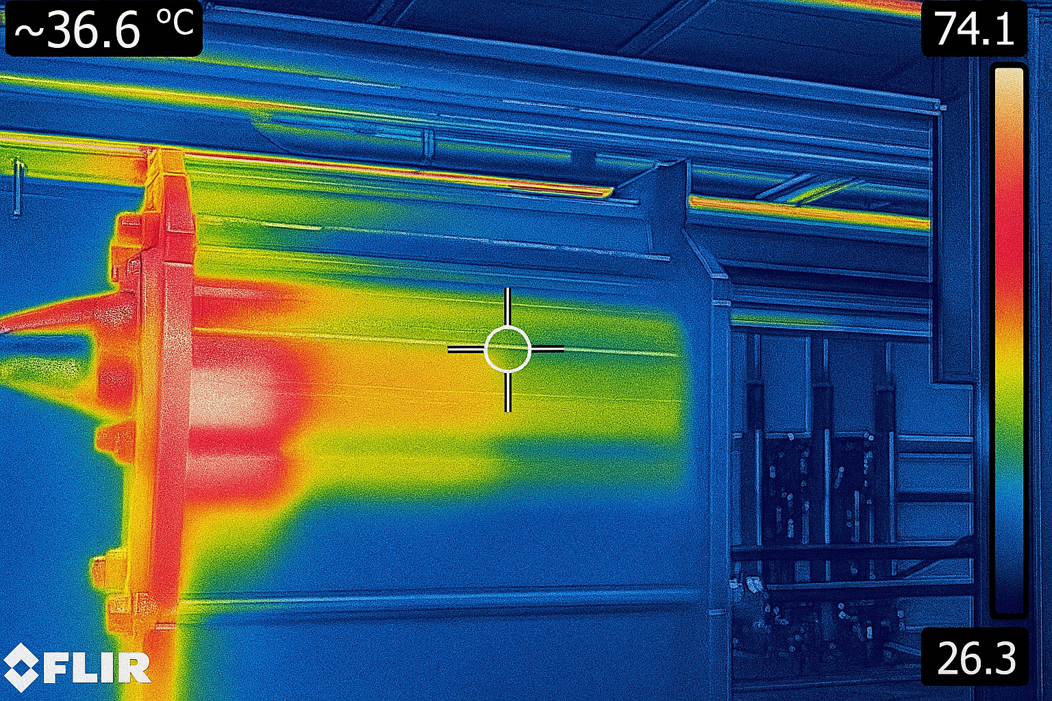 Thermal signature confirms flow restriction - Moody Heat Exchangers' Thermographic Survey